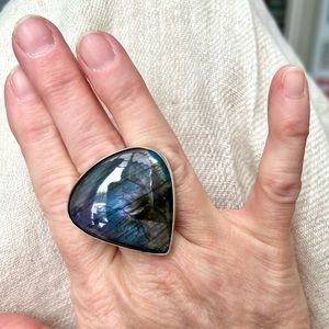 GORGEOUS Blue and Purple Labradorite Ring